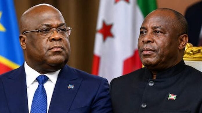 Les présidents congolais et burundais, Félix Tshisekedi et Evariste Ndayishimye Les Présidents congolais et burundais, Félix tshisekedi et Evariste Ndayishimye