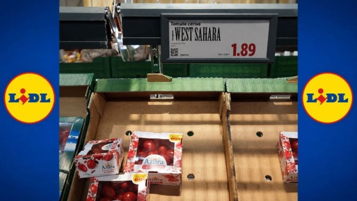 Tomate Azura étiquettées West Sahara chez Lidl Tomate Azura étiquettées West Sahara chez Lidl