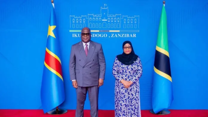 Félix-Antoine Tshisekedi et Samia Suluhu Hassan Tanzanie-RDC : ports, rail et lac Tanganyika au cœur d’un vaste projet de connectivité