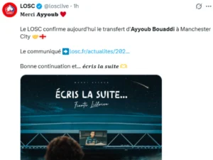 LOSC confirme le transfert de Bouaddi