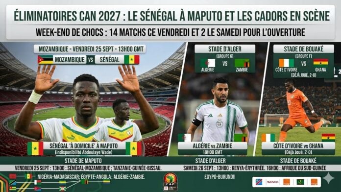 Eliminatoires CAN 2027 week end Éliminatoires de la CAN 2027 : week-end