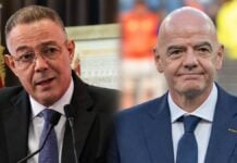 Mondial 2030 : le pari risqué du Maroc dans la guerre entre Infantino et l’UEFA Lekjaa et Infantino côte à côte
