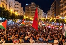 Tanger : après les législatives, la contestation de la normalisation avec Israël se joue dans la rue Manifestation pro palestinienne à Tanger