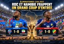 Éliminatoires CAN 2027 : la RDC et la Namibie frappent un grand coup d’entrée RDC et Namibie