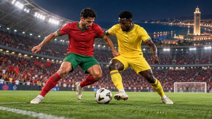 Le Maroc et le Mali se neutralisent à Tanger (1-1). Illustration générée par IA Le Maroc et le Mali se neutralisent à Tanger (1-1). Illustration générée par IA