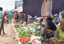 Cameroun : irriguer les maraîchers qui nourrissent Douala, Yaoundé et la CEMAC Marché Mokolo à Yaoundé Par Fabrice Beloko CC BY-SA 4.0