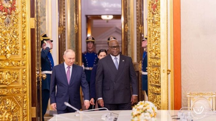 Vladimir Poutine et Félix Tshisekedi au Kremlin, ce 30 octobre 2026 Vladimir Poutine et Félix Tshisekedi au Kremlin, ce 30 octobre 2026
